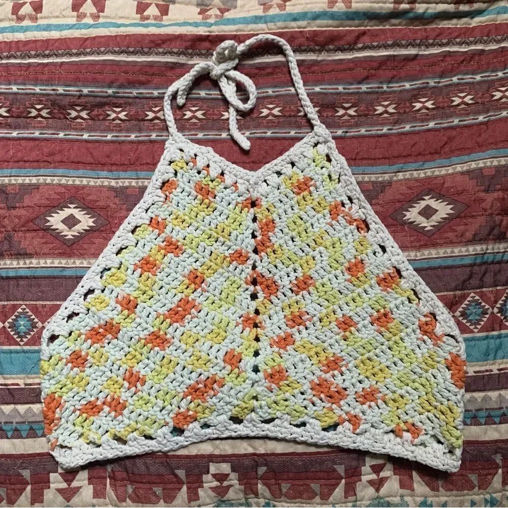 Crotchet Halter Tie Tank Top Medium
